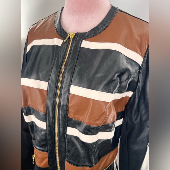 EUC INC Striped Leather Jacket - Picture 3 of 9